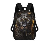 sinyumoney Mochila Escolar Infantil Impresa En 3D Black Jaguar in Golden Ink Mochila Mochilas Deportivas Para Niños Y Niñas Mochila De Moda 17inch