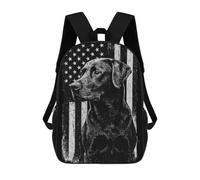 sinyumoney Mochila Escolar Infantil Impresa En 3D Black Labrador American Flag Mochila Mochilas Deportivas Para Niños Y Niñas Mochila De Moda 17inch
