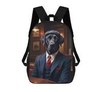 sinyumoney Mochila Escolar Infantil Impresa En 3D Black Labrador Dog Wearing A Suit at The Pub Mochila Mochilas Deportivas Para Niños Y Niñas Mochila De Moda 17inch