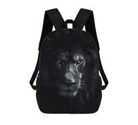 sinyumoney Mochila Escolar Infantil Impresa En 3D Black Lion Angry King Para Niños, Mochila De Viaje De Alta Capacidad, Mochila Informal Para Niños 17inch