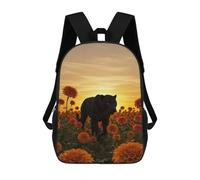 sinyumoney Mochila Escolar Infantil Impresa En 3D Black Panther in A Flower Field Mochila De Viaje De Alta Capacidad Para Libros Mochilas De Moda Para Niños Mochila Escolar Informal 17inch