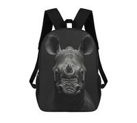 sinyumoney Mochila Escolar Infantil Impresa En 3D Black Rhino Portrait Mochila Mochilas Deportivas Para Niños Y Niñas Mochila De Moda 17inch