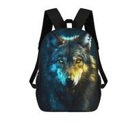 sinyumoney Mochila Escolar Infantil Impresa En 3D Black Wolf in Neon Light Mochilas Para Libros Mochilas De Viaje Informales Mochila De Gran Capacidad Para Niños 17inch