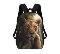 sinyumoney Mochila Escolar Infantil Impresa En 3D Blind Lioness Para Niños, Mochila De Viaje De Alta Capacidad, Mochila Informal Para Niños 17inch
