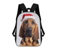 sinyumoney Mochila Escolar Infantil Impresa En 3D Bloodhound Dog Wearing Santa Hat Mochila Mochilas Deportivas Para Niños Y Niñas Mochila De Moda 17inch