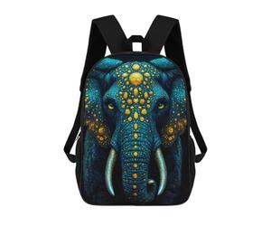 sinyumoney Mochila Escolar Infantil Impresa En 3D Blue And Gold Elephant Mochila Mochilas Deportivas Para Niños Y Niñas Mochila De Moda 17inch