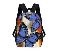 sinyumoney Mochila Escolar Infantil Impresa En 3D Blue Butterflies Mochilas Para Libros Mochilas De Viaje Informales Mochila De Gran Capacidad Para Niños 17inch