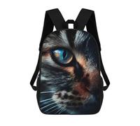 sinyumoney Mochila Escolar Infantil Impresa En 3D Blue-Eyed Cat Close-Up Mochila Mochilas Deportivas Para Niños Y Niñas Mochila De Moda 17inch