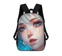 sinyumoney Mochila Escolar Infantil Impresa En 3D Blue-Eyed Dream Portrait Mochila Mochilas Deportivas Para Niños Y Niñas Mochila De Moda 17inch