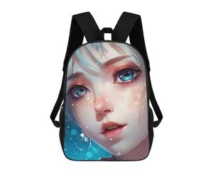 sinyumoney Mochila Escolar Infantil Impresa En 3D Blue-Eyed Dream Portrait Mochila Mochilas Deportivas Para Niños Y Niñas Mochila De Moda 17inch