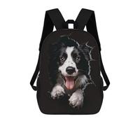 sinyumoney Mochila Escolar Infantil Impresa En 3D Border Collie Dog Mochilas Para Libros Mochilas Escolares De Viaje De Alta Capacidad Para Niños/estudiantes/adultos 17inch