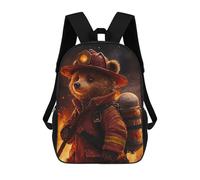 sinyumoney Mochila Escolar Infantil Impresa En 3D Brave Firefighter Bear Mochilas De Viaje De Alta Capacidad Para Niños Mochilas De Libros De Moda Mochila Escolar Infantil 17inch