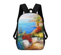sinyumoney Mochila Escolar Infantil Impresa En 3D Bright Day by The Sea Mochila De Viaje De Alta Capacidad Para Libros Mochilas De Moda Para Niños Mochila Escolar Informal 17inch