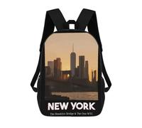 sinyumoney Mochila Escolar Infantil Impresa En 3D Brooklyn Bridge Mochila Mochilas Deportivas Para Niños Y Niñas Mochila De Moda 17inch