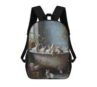 sinyumoney Mochila Escolar Infantil Impresa En 3D Bunnies in A Bathtub Mochila Escolar Infantil Mochilas De Viaje Mochilas De Moda Mochilas De Gran Capacidad 17inch