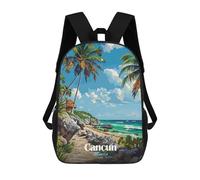 sinyumoney Mochila Escolar Infantil Impresa En 3D Cancun Mexico Beach Paradise Mochila Mochilas Deportivas Para Niños Y Niñas Mochila De Moda 17inch