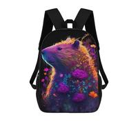 sinyumoney Mochila Escolar Infantil Impresa En 3D Capybara Flower Colorful Mochila De Viaje De Alta Capacidad Para Libros Mochilas De Moda Para Niños Mochila Escolar Informal 17inch