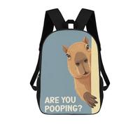 sinyumoney Mochila Escolar Infantil Impresa En 3D Capybara Peeking Are You Pooping Mochilas Para Libros Mochilas De Viaje Informales Mochila De Gran Capacidad Para Niños 17inch