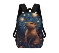 sinyumoney Mochila Escolar Infantil Impresa En 3D Capybara Starry Night Mochila Mochilas Deportivas Para Niños Y Niñas Mochila De Moda 17inch