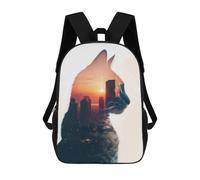 sinyumoney Mochila Escolar Infantil Impresa En 3D Cat in City Exposure Mochila Mochilas Deportivas Para Niños Y Niñas Mochila De Moda 17inch