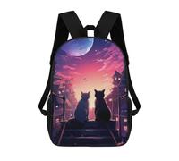 sinyumoney Mochila Escolar Infantil Impresa En 3D Cat Moon Japan Mochila Mochilas Deportivas Para Niños Y Niñas Mochila De Moda 17inch
