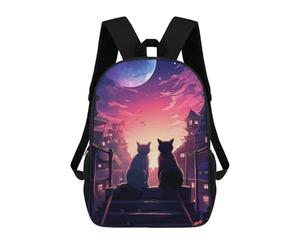 sinyumoney Mochila Escolar Infantil Impresa En 3D Cat Moon Japan Mochila Mochilas Deportivas Para Niños Y Niñas Mochila De Moda 17inch