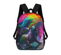 sinyumoney Mochila Escolar Infantil Impresa En 3D Chasing Rainbows Para Niños, Mochila De Viaje De Alta Capacidad, Mochila Informal Para Niños 17inch