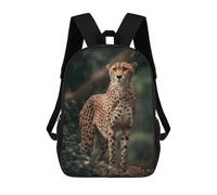 sinyumoney Mochila Escolar Infantil Impresa En 3D Cheetah in Rainy Forest-1 17inch Para Niños, Mochila De Viaje De Alta Capacidad, Mochila Escolar De Moda Para Niños