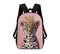 sinyumoney Mochila Escolar Infantil Impresa En 3D Cheetah King Pastel Crown Mochila Escolar Infantil Mochilas De Viaje Mochilas De Moda Mochilas De Gran Capacidad 17inch