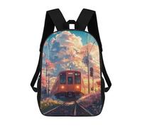 sinyumoney Mochila Escolar Infantil Impresa En 3D Cherry Blossom Train Journey -1 17inch Para Niños, Mochila De Viaje De Alta Capacidad, Mochila Escolar De Moda Para Niños