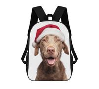 sinyumoney Mochila Escolar Infantil Impresa En 3D Chesapeake Bay Retriever Dog with Santa Hat Para Niños, Mochila De Viaje De Alta Capacidad, Mochila Informal Para Niños 17inch