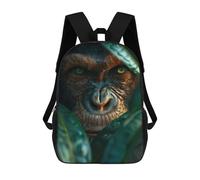 sinyumoney Mochila Escolar Infantil Impresa En 3D Chimpanzee Close-up Mochila Escolar Infantil Mochilas De Viaje Mochilas De Moda Mochilas De Gran Capacidad 17inch