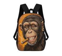 sinyumoney Mochila Escolar Infantil Impresa En 3D Chimpanzee Smoking Cigar Painting Mochila Mochilas Deportivas Para Niños Y Niñas Mochila De Moda 17inch