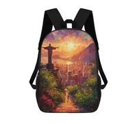 sinyumoney Mochila Escolar Infantil Impresa En 3D Christ The Redeemer Sunset-1 17inch Para Niños, Mochila De Viaje De Alta Capacidad, Mochila Escolar De Moda Para Niños