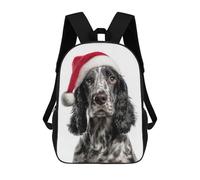 sinyumoney Mochila Escolar Infantil Impresa En 3D Cocker Spaniel Dog with Santa Hat Para Niños, Mochila De Viaje De Alta Capacidad, Mochila Informal Para Niños 17inch