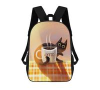 sinyumoney Mochila Escolar Infantil Impresa En 3D Coffee with Cat Para Niños Mochilas De Viaje De Alta Capacidad Bolsas Para Libros Mochila Escolar Infantil Mochila 17inch