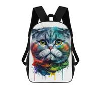 sinyumoney Mochila Escolar Infantil Impresa En 3D Colorful Abstract Cat Art-20 Para Niños Mochilas De Viaje De Alta Capacidad Bolsas Para Libros Mochila Escolar Infantil Mochila 17inch