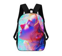 sinyumoney Mochila Escolar Infantil Impresa En 3D Colorful Abstract Portrait -2 Mochila Mochilas Deportivas Para Niños Y Niñas Mochila De Moda 17inch