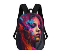 sinyumoney Mochila Escolar Infantil Impresa En 3D Colorful Abstract Portrait -4 Mochila Mochilas Deportivas Para Niños Y Niñas Mochila De Moda 17inch