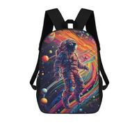sinyumoney Mochila Escolar Infantil Impresa En 3D Colorful Astronaut in Space -1 Mochilas Para Libros Mochilas Escolares De Viaje De Alta Capacidad Para Niños/estudiantes/adultos 17inch