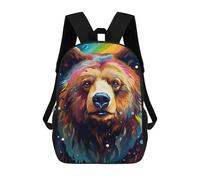 sinyumoney Mochila Escolar Infantil Impresa En 3D Colorful Bear Portrait Art Print 17inch Para Niños, Mochila De Viaje De Alta Capacidad, Mochila Escolar De Moda Para Niños