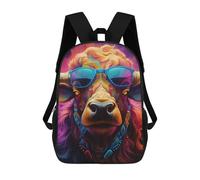 sinyumoney Mochila Escolar Infantil Impresa En 3D Colorful Bull Portrait-11 Para Niños Mochilas De Viaje De Alta Capacidad Bolsas Para Libros Mochila Escolar Infantil Mochila 17inch