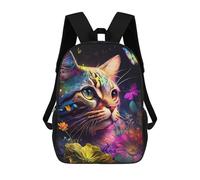 sinyumoney Mochila Escolar Infantil Impresa En 3D Colorful Cat Garden Fantasy Para Niños Mochilas De Viaje De Alta Capacidad Bolsas Para Libros Mochila Escolar Infantil Mochila 17inch
