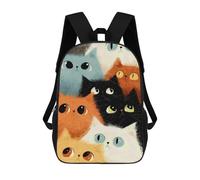 sinyumoney Mochila Escolar Infantil Impresa En 3D Colorful Cats Illustration Mochila Mochilas Deportivas Para Niños Y Niñas Mochila De Moda 17inch