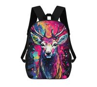 sinyumoney Mochila Escolar Infantil Impresa En 3D Colorful Deer Illustration Para Niños Mochilas De Viaje De Alta Capacidad Bolsas Para Libros Mochila Escolar Infantil Mochila 17inch