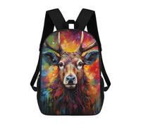 sinyumoney Mochila Escolar Infantil Impresa En 3D Colorful Deer Portrait-5 Para Niños Mochilas De Viaje De Alta Capacidad Bolsas Para Libros Mochila Escolar Infantil Mochila 17inch