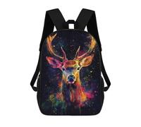 sinyumoney Mochila Escolar Infantil Impresa En 3D Colorful Deer Portrait Mochila Mochilas Deportivas Para Niños Y Niñas Mochila De Moda 17inch