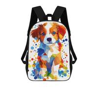 sinyumoney Mochila Escolar Infantil Impresa En 3D Colorful Dog Drawing 17inch Para Niños, Mochila De Viaje De Alta Capacidad, Mochila Escolar De Moda Para Niños