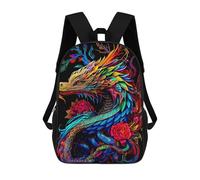 sinyumoney Mochila Escolar Infantil Impresa En 3D Colorful Dragon Artwork-5 Mochilas Para Libros Mochilas Escolares De Viaje De Alta Capacidad Para Niños/estudiantes/adultos 17inch
