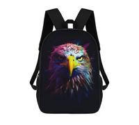 sinyumoney Mochila Escolar Infantil Impresa En 3D Colorful Eagle Dark BG 17inch Para Niños, Mochila De Viaje De Alta Capacidad, Mochila Escolar De Moda Para Niños